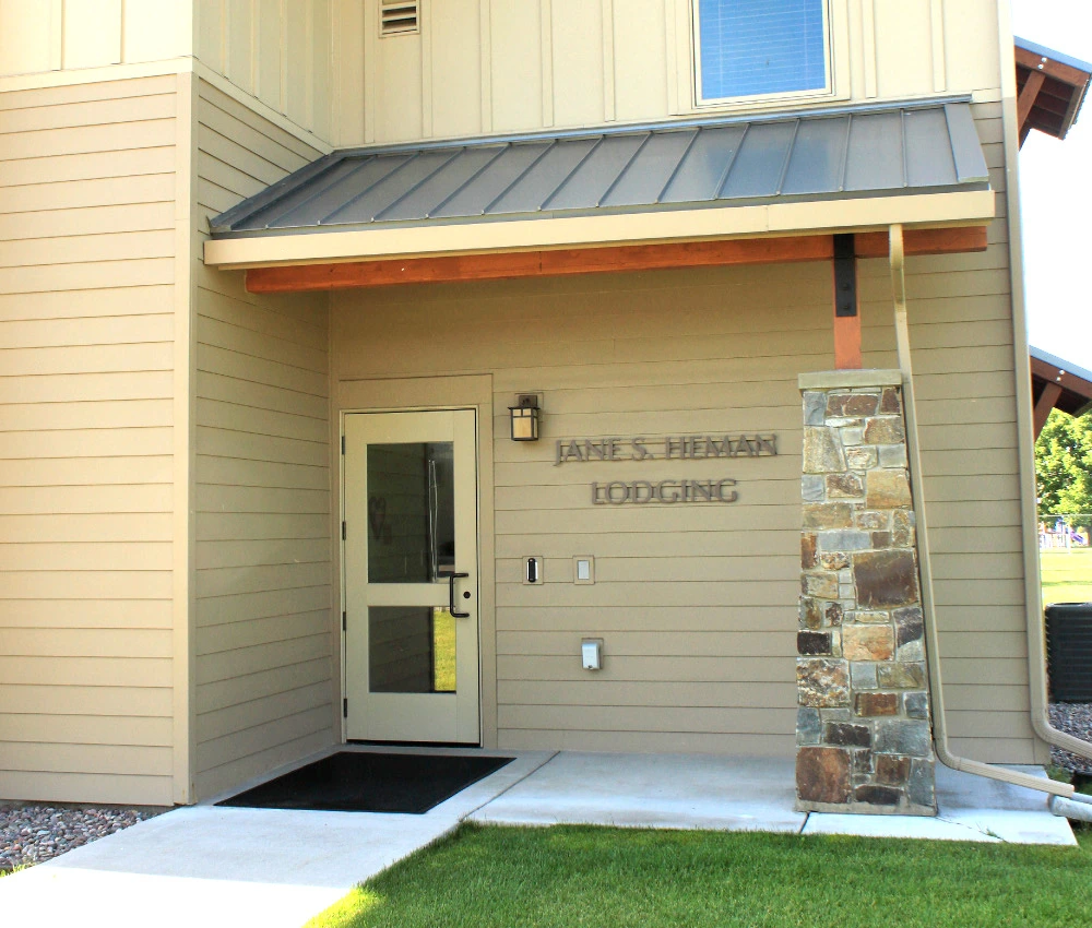 Jane S. Heman Lodging entrance and signage